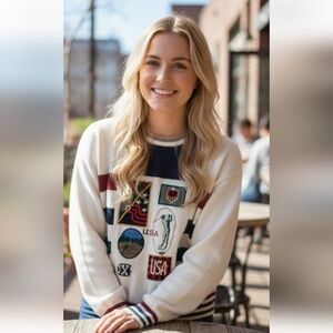 Vintage Cotton Traders Sport USA Golf Crewneck Sweater Woman's Size L